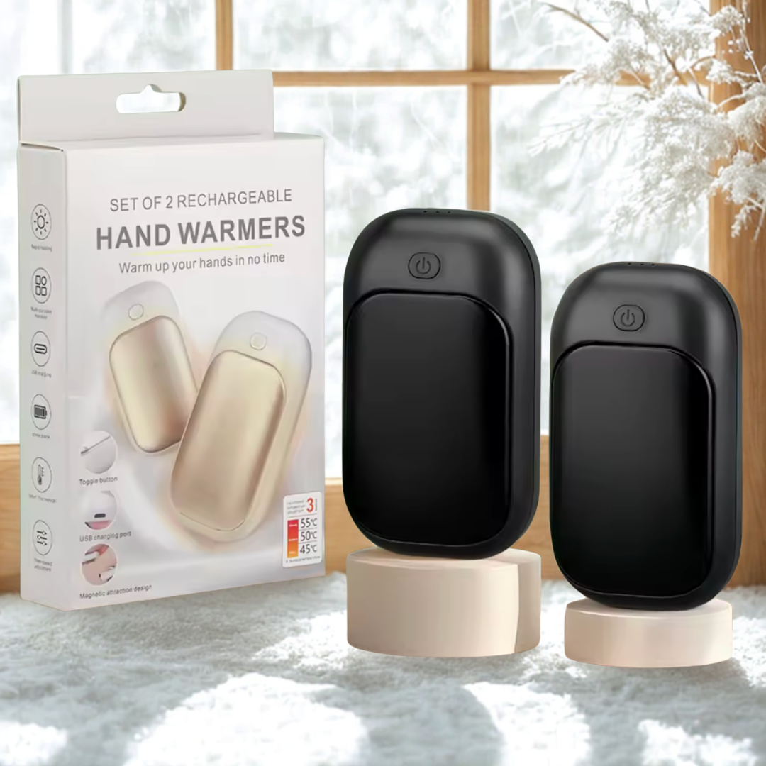 Electric Hand Warmers Twin Pack | Portable, Electronic, Rechargeable